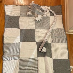 Burt’s bees baby blanket and animal mobile